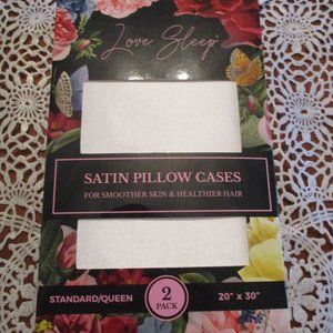 2 New Satin Standard/Queen Pillow Cases
